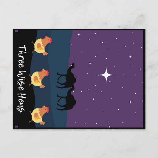 Carte postale Funky Three Wise Hens Christmas (Devant)