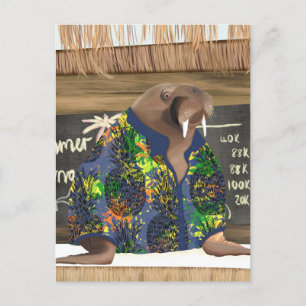 Carte Postale Funky Tropical Hawaiian Walrus Marine Life