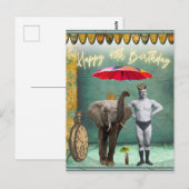 Carte Postale Funky Vintage Strongman 40e anniversaire (Devant / Derrière)