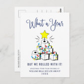 Carte Postale Funky What a Year Christmas Corporate (Devant / Derrière)