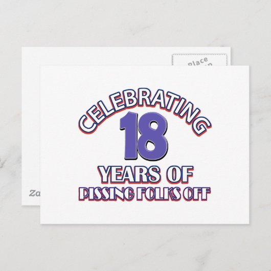 Carte Postale FUNNY 18 ans de design (Devant / Derrière)