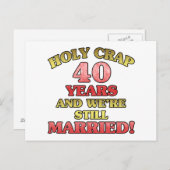 Carte Postale Funny 40e anniversaire (Devant / Derrière)