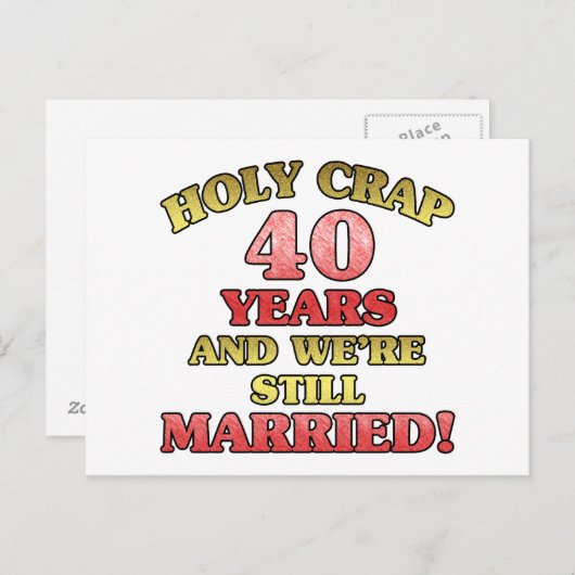 Carte Postale Funny 40e anniversaire (Devant / Derrière)