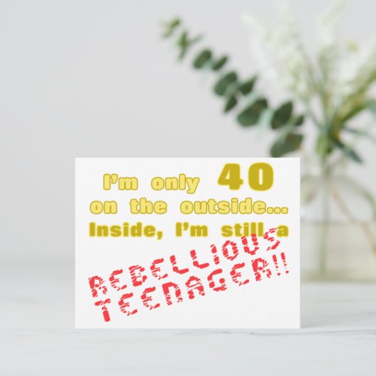 Carte Postale Funny 40e anniversaire présent (Debout devant)