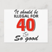 Carte Postale Funny 40th year old birthday designs (Devant)
