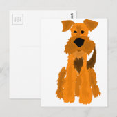 Carte Postale Funny Airedale Terrier Dog Art (Devant / Derrière)