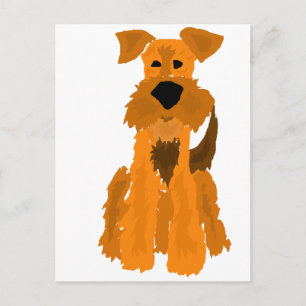 Carte Postale Funny Airedale Terrier Dog Art