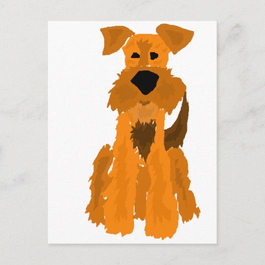 Carte Postale Funny Airedale Terrier Dog Art (Devant)
