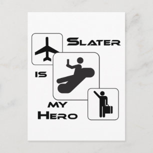 Carte Postale Funny Airline T-shirt Slater est mon héros