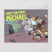 Carte Postale Funny Alley Cats Ajouter Le Nom Graffiti Anniversa (Devant)