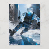 Carte Postale Funny anthromorphic icecube falling on ice (Devant)