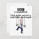 Carte Postale Funny anti Biden Puppet Inspirational Satire (Devant / Derrière)