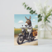 Carte Postale Funny Appaloosa Mule sur une moto (Debout devant)