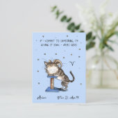 Carte postale Funny Aries Zodiac Chat Carte postal (Debout devant)