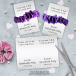 Carte Postale Funny Bachelorette Party Scrunchie Holder Favorise<br><div class="desc">Créez une drôle (et peut-être nécessaire) carte de faveur scrunchie de la partie de bachelorette avec fausse parties scintillant argent et le dicton À AVOIR ET À TENIR VOTRE CHEVEUX RETOUR et personnalisée avec la Bachelorette Party de Nom dans une typographie de script et date manuscrite moderne et chic sur...</div>