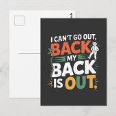 Carte Postale Funny Back Pain Chiropractic Quote (Devant / Derrière)