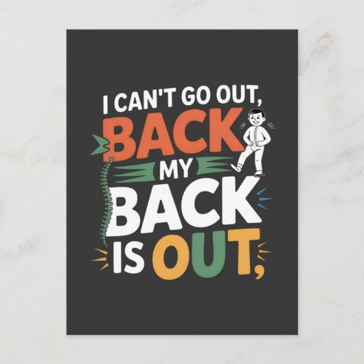 Carte Postale Funny Back Pain Chiropractic Quote (Devant)