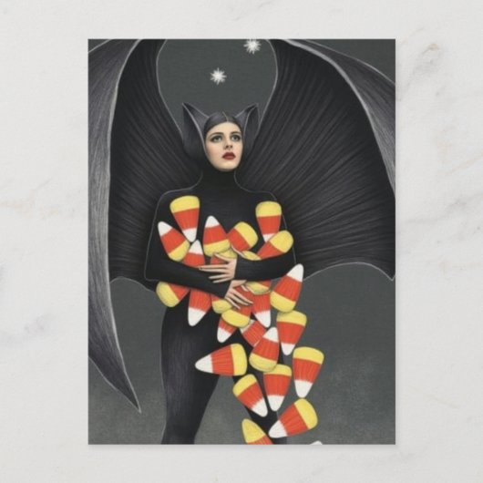Carte Postale Funny Bat With Halloween Candy (Devant)