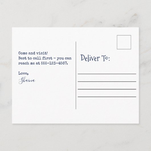 Carte Postale Funny Beach Lady I've Moved (Dos)