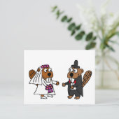 Carte Postale Funny Beaver Bride et Mariage de chambre (Debout devant)