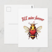 Carte Postale Funny Bee Pun Valentine  (Devant / Derrière)
