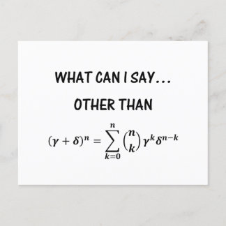 Carte Postale Funny Binomial Theorem STEM Math Science Humour