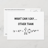Carte Postale Funny Binomial Theorem STEM Math Science Humour (Devant / Derrière)