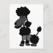 Carte Postale Funny Black Poodle Art Original (Devant)