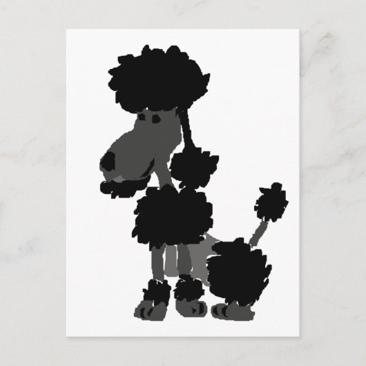Carte Postale Funny Black Poodle Art Original (Devant)
