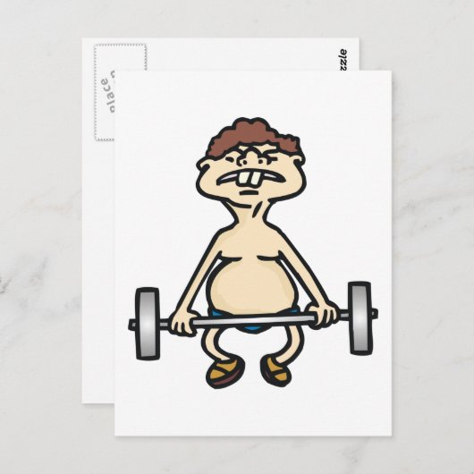 Carte Postale Funny Bodybuilder (Devant / Derrière)