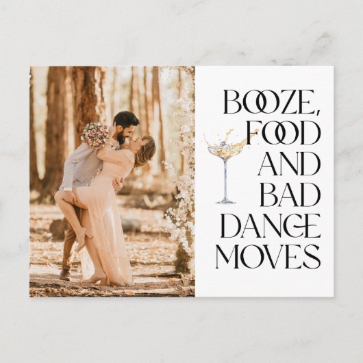 Carte Postale Funny Booze Food Bad Dance Moves Save the Date (Devant)