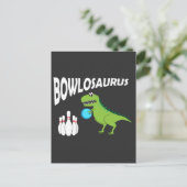 Carte Postale Funny Bowling Dino - Dinosaur Bowler Idée cadeau (Debout devant)