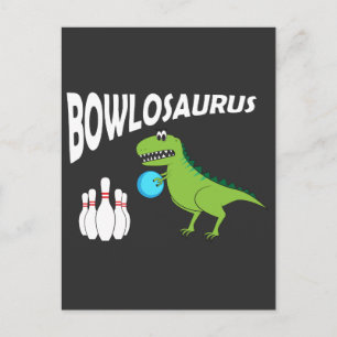 Carte Postale Funny Bowling Dino - Dinosaur Bowler Idée cadeau