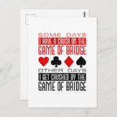 Carte Postale Funny Bridge Player Club écrasé jeu de pont (Devant / Derrière)