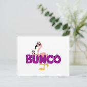 Carte Postale Funny Bunco Dice Jeu et Flamant rose rose (Debout devant)