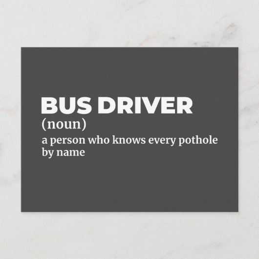 Carte Postale Funny Bus Operator Signifiant Cadeau (Devant)
