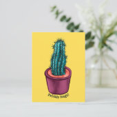 Carte Postale Funny Cactus Psychedelic Poted Plante Succulent (Debout devant)