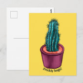Carte Postale Funny Cactus Psychedelic Poted Plante Succulent (Devant / Derrière)