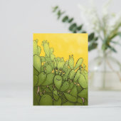 Carte Postale Funny Cactus Vert Jaune Succulent (Debout devant)
