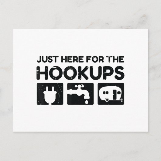 Carte Postale Funny Camping RV Caravan Motorhome Juste Ici Pour (Devant)