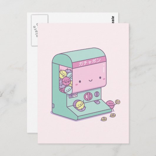 Carte Postale Funny Capsule Toy Échapper Japon Doodcard Postcard (Devant / Derrière)