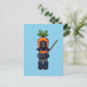 Carte Postale Funny Carrot Kendo Warrior Shinai Illustration (Debout devant)