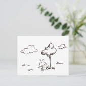 Carte Postale Funny Cartoon Dog Under Tree Drawing Post Card (Debout devant)