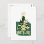 Carte Postale Funny Cat Noël Arbre Joyeux Catmas (Devant / Derrière)