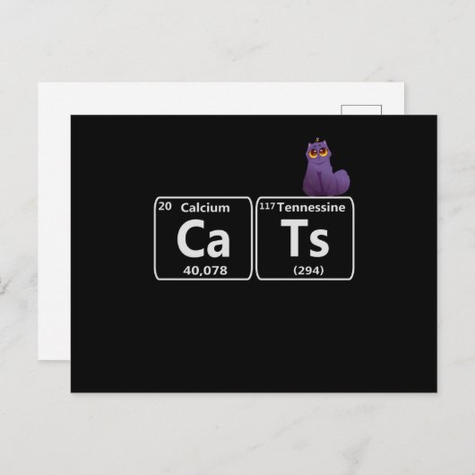 Carte Postale Funny Cats Periodic Table Elements Funny Science T (Devant / Derrière)