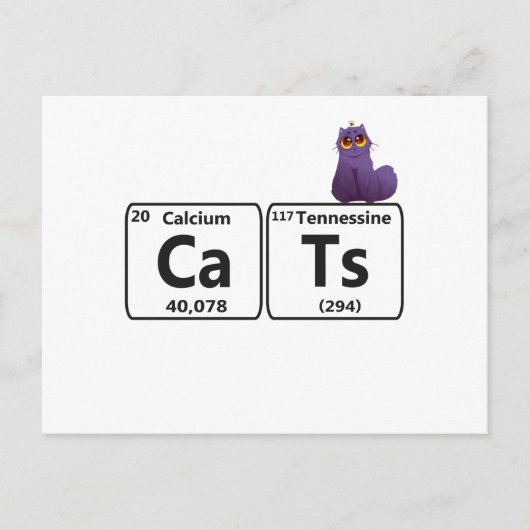 Carte Postale Funny Cats Periodic Table Elements Funny Science T (Devant)