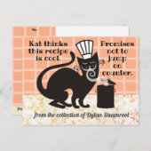 Carte Postale Funny chat plat principal cuisine livre de recette (Devant / Derrière)