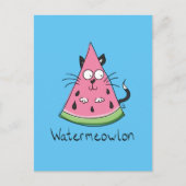 Carte Postale Funny Chat Watermelon mignon Kids (Devant)