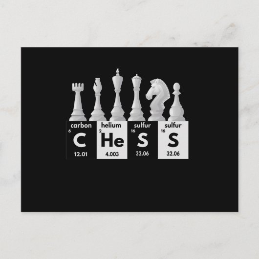 Carte Postale Funny Chess Player Game Board Periodic Table Gift (Devant)
