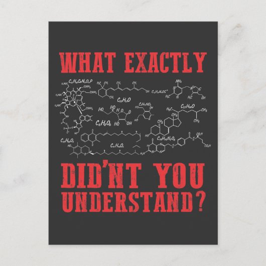 Carte Postale Funny Chimie Enseignant Chimiste Formule étudiante (Devant)